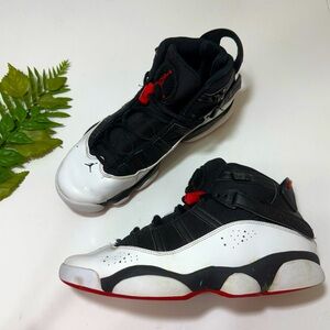 Jordan 6 Rings Sneakers | Black/White/Red | Menβs 8.5